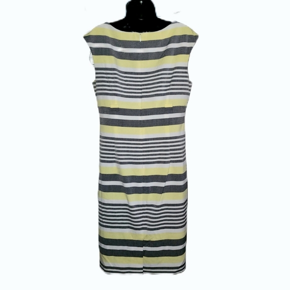 Calvin Klein Yellow Gray Striped Dress - Picture 4 of 6